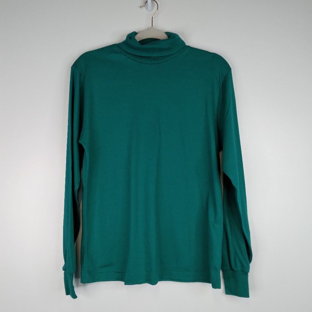 L.L. Bean Green Turtleneck Long Sleeves Top Shirt Size L